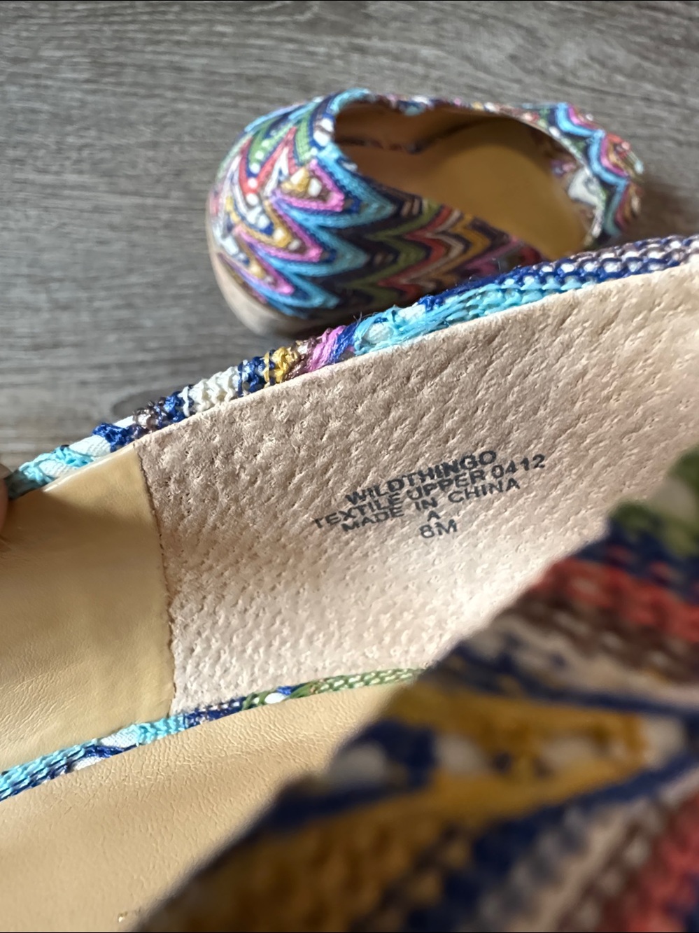 Nine West Multicolor Chevron Peep-Toe Wedge Pumps - Picture 10 of 13